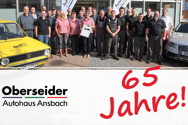 Autohaus Ansbach, 65 Jahre, Jubiläum, Glückwunsch, Auto